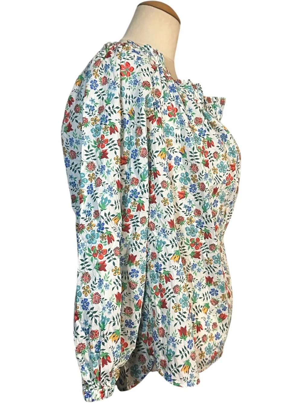 Liberty Art x J.Crew Edenham Floral Off Shoulder Blouse NWT Green White Size 14